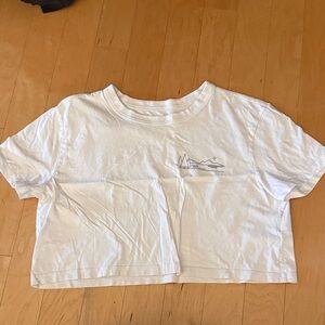 Madewell cotton white crop tshirt medium